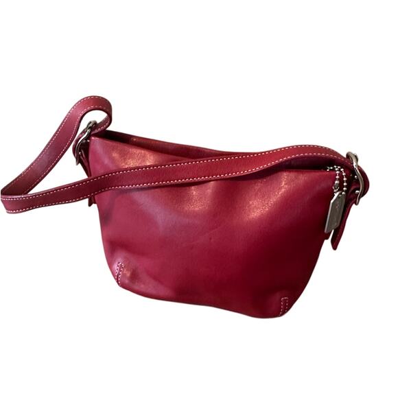 Coach Mini Bag Women's Red Leather Adjustable Strap Casual Bag with Hangtag - Picture 5 of 10